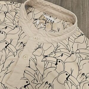 Mantra Golf Polo‎ White Mens Large Blade Collar Toucans All Over